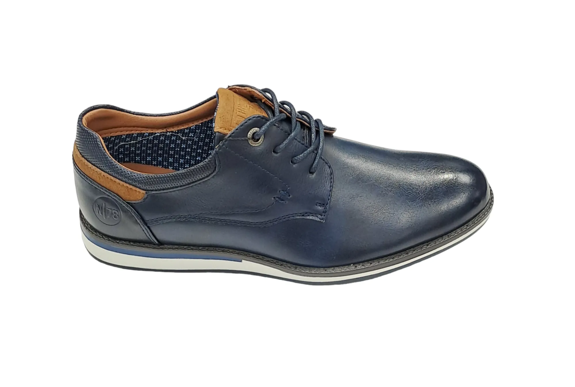 Ninety 78 Mens Smart Casual Laced Shoe - Navy