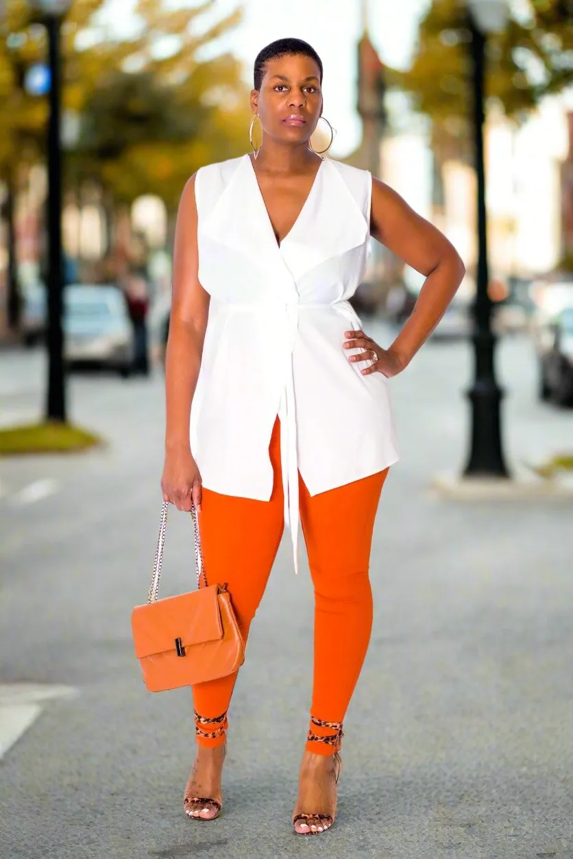 Off-White Sleeveless Vest with Belt
