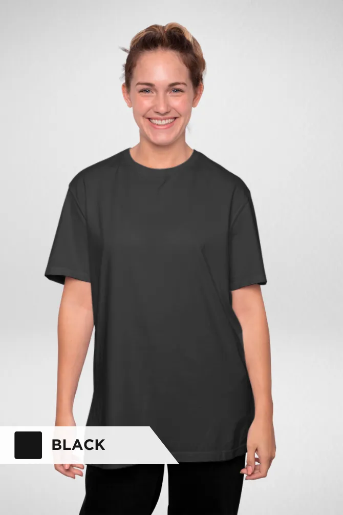 Pack Of 3 Oversized T-Shirts Olive Green Black and Lavender for Women