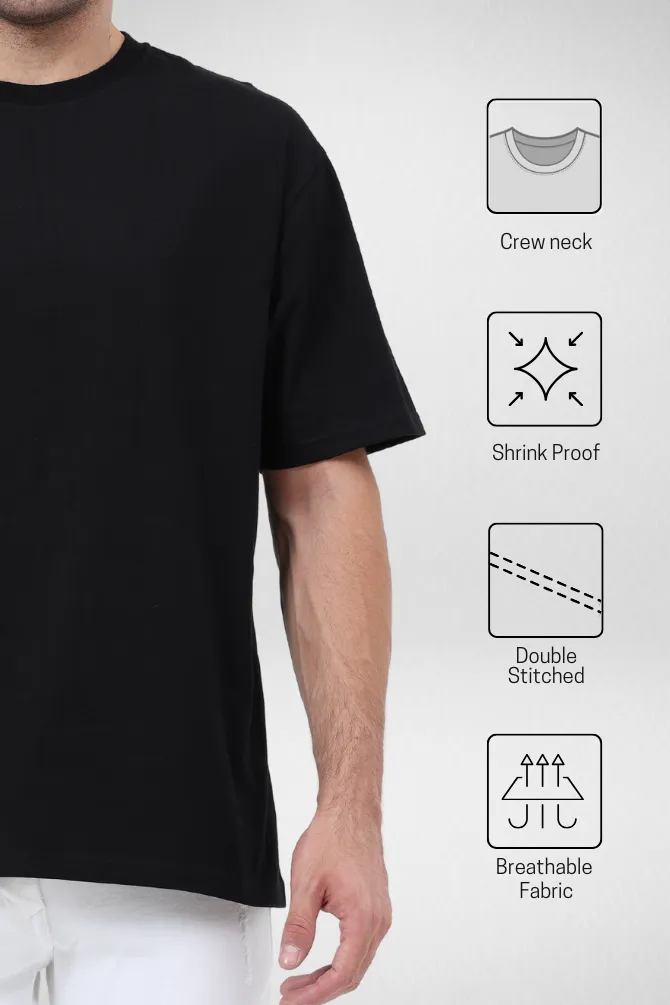 Pack Of 3 Oversized T-Shirts White Black and Grey Melange for Men