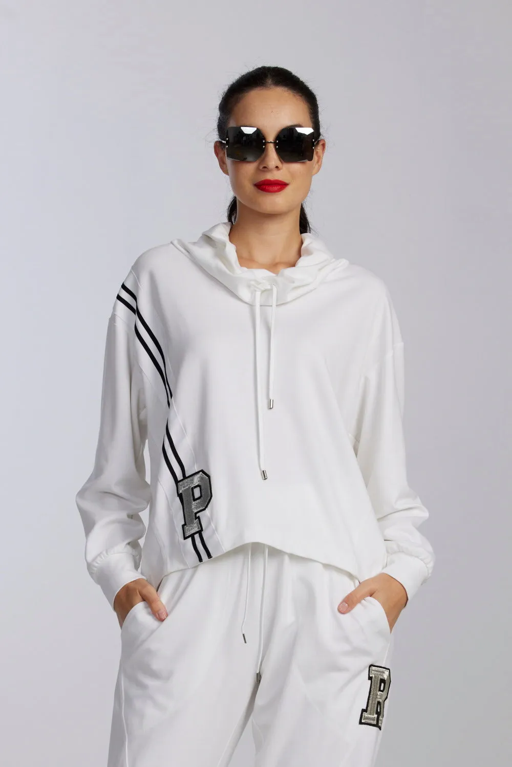 Paula Ryan Roma Lite Cowl Neck Sweater -White