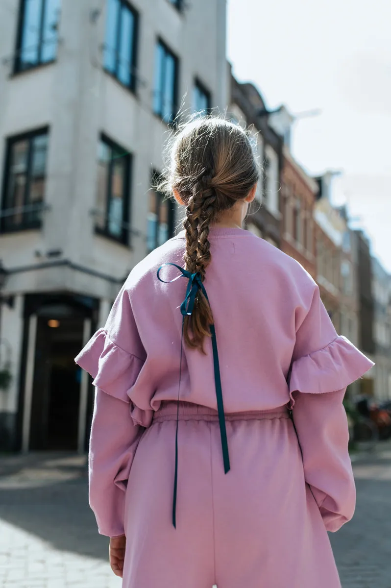 ruffle sweater - faded violet