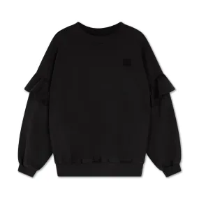 ruffle sweater - thunder black