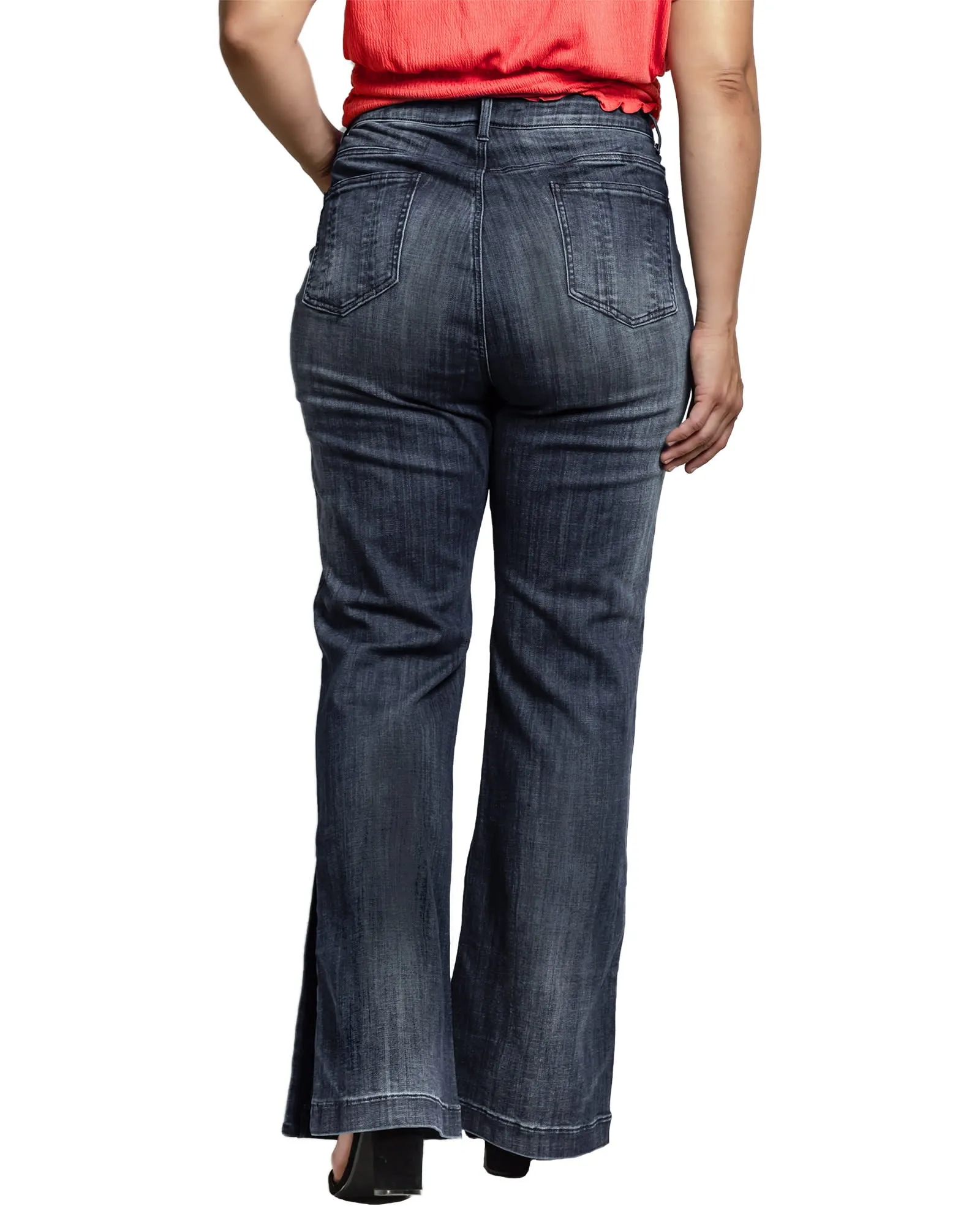 Stacey High Waist Flare Jeans | Medium Blue Whisker