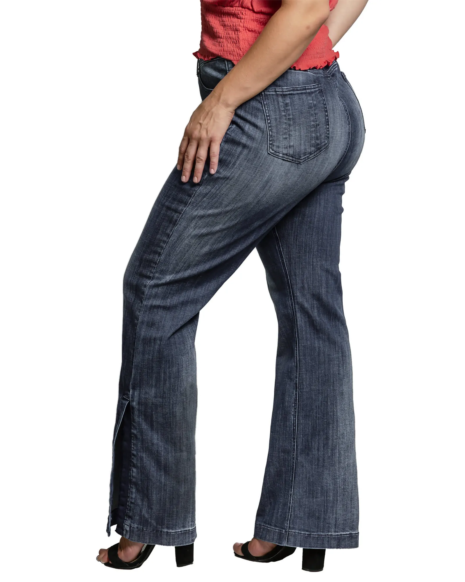 Stacey High Waist Flare Jeans | Medium Blue Whisker