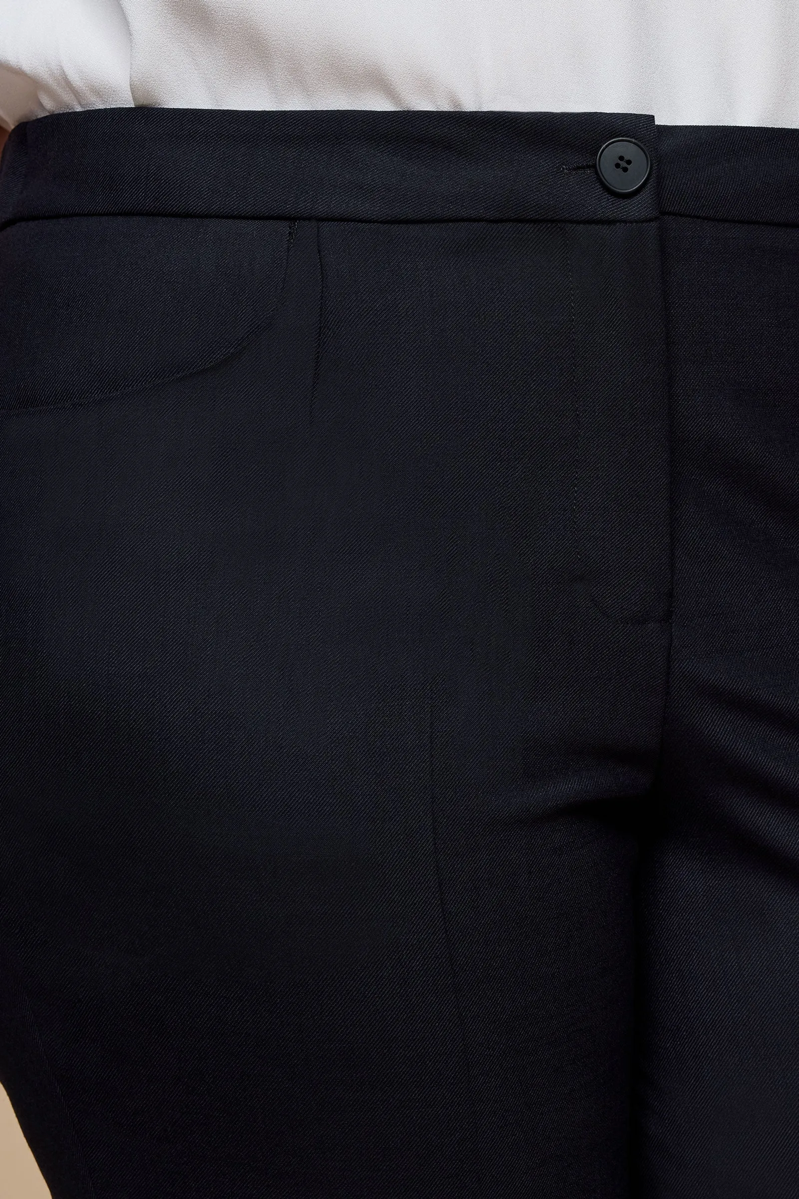 Tapered Wool Trousers Midnight Blue