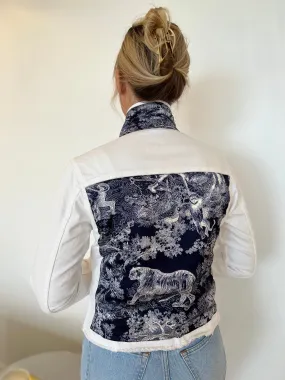The White Denim Jacket / Navy Toile