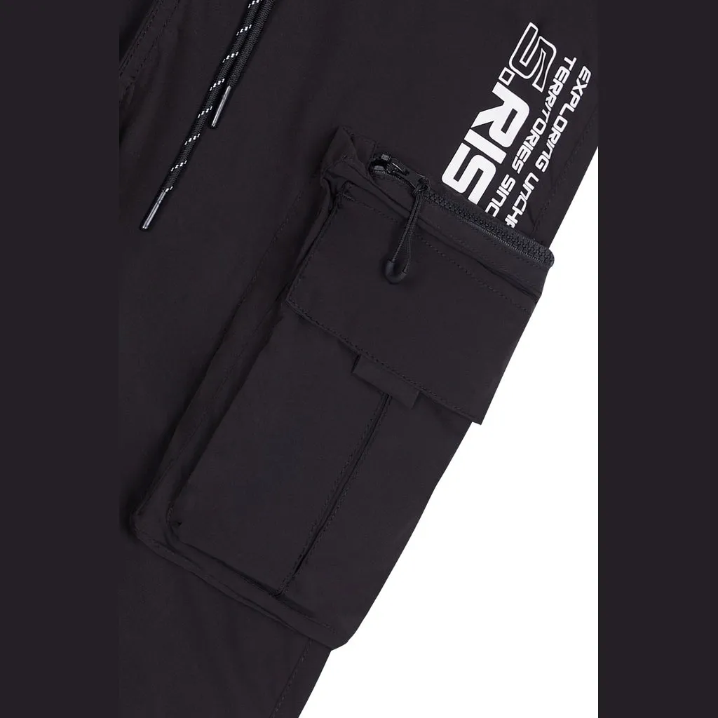 Utility Windbreaker Pants - Black