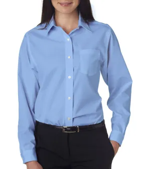 van heusen ladies' long-sleeve cotton-rich broadcloth - light blue (3xl)