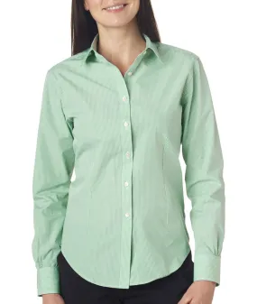 van heusen ladies' long-sleeve yarn-dyed gingham check - green chicory (2xl)