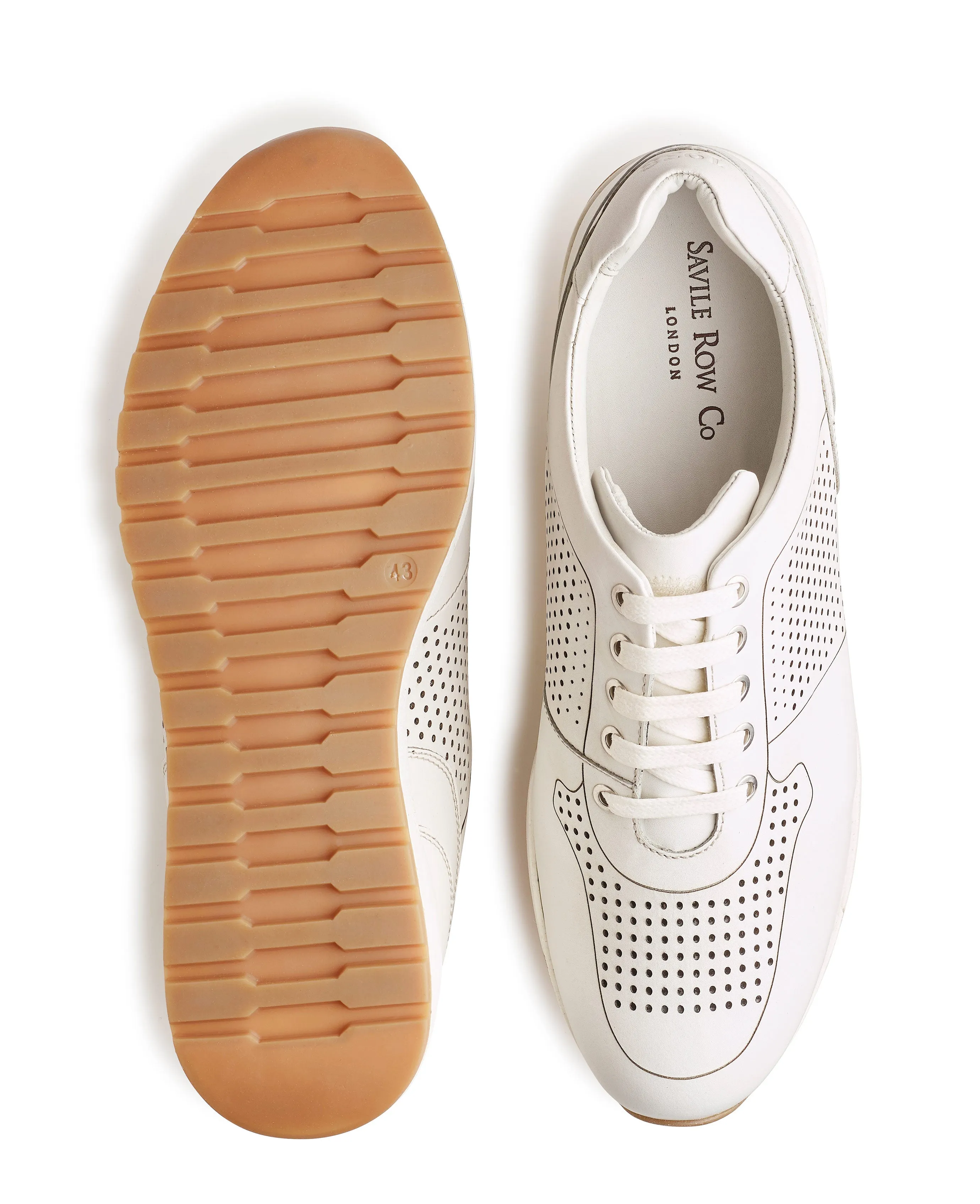 White Leather Sports Trainers